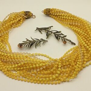 Vintage 1960’s Multi Strand Necklace Yellow